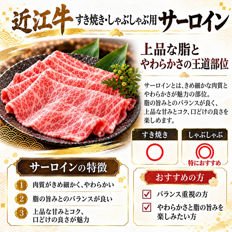 【最短1週間発送】 A5ランク 近江牛 すき焼き肉 すき焼き 肉 しゃぶしゃぶ 牛肉 雌牛 サーロイン 約1kg しゃぶしゃぶ用 ふるさと納税 お肉 ブランド牛 和牛 黒毛和牛 滋賀県 豊郷町