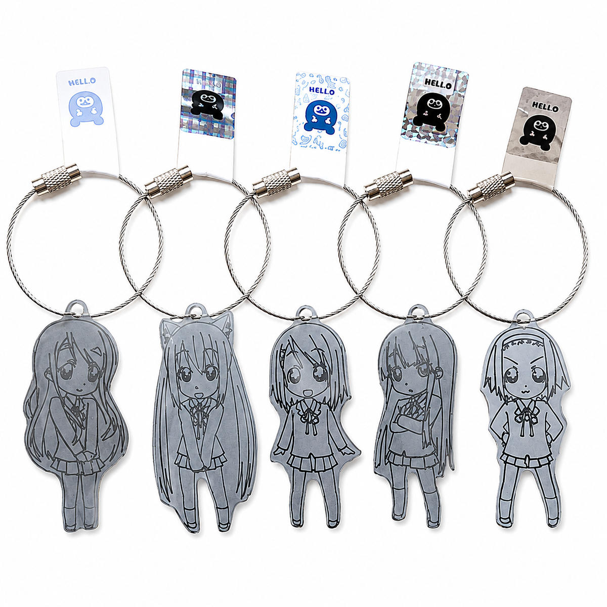 アニメ けいおん グッズ キーホルダー 豊郷小学校旧校舎群 アニメ「けいおん！」キーホルダー5種類と旧豊郷小ポストカードセット 限定 雑貨 日用品 写真 キャラクター ステンレス製 レーザー加工 デザイン レトロ 旧校舎グッズ 滋賀県 豊郷町