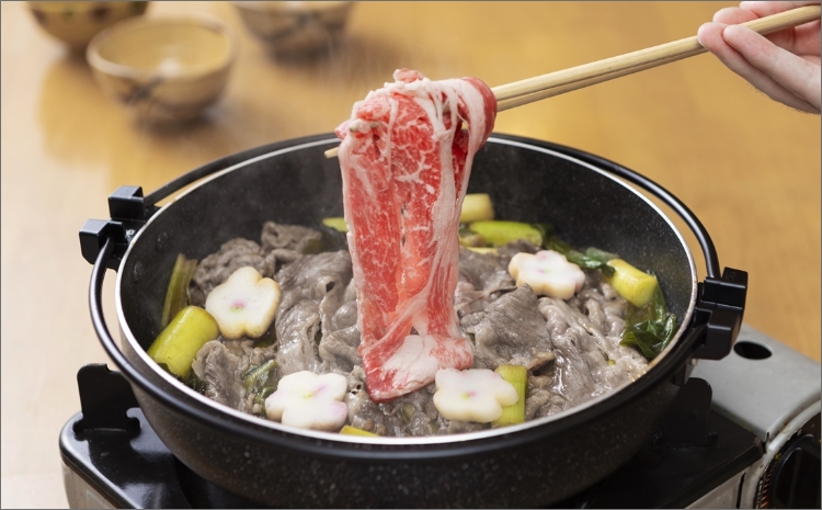 日本海牧場のすき焼きセット（京たんくろ和牛）
