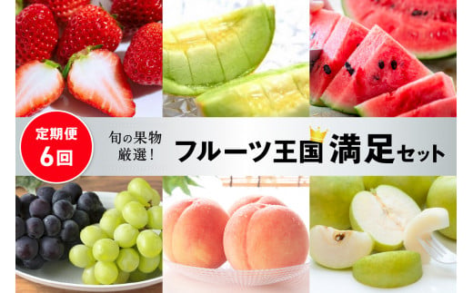 【先行予約／フルーツ定期便6回】旬の果物厳選！京丹後フルーツ王国満足セット（完熟イチゴ・小玉スイカ・桃・メロン・完熟ブドウ＆シャインマスカット食べ比べ・二十世紀梨）（2027年2月中旬～発送）