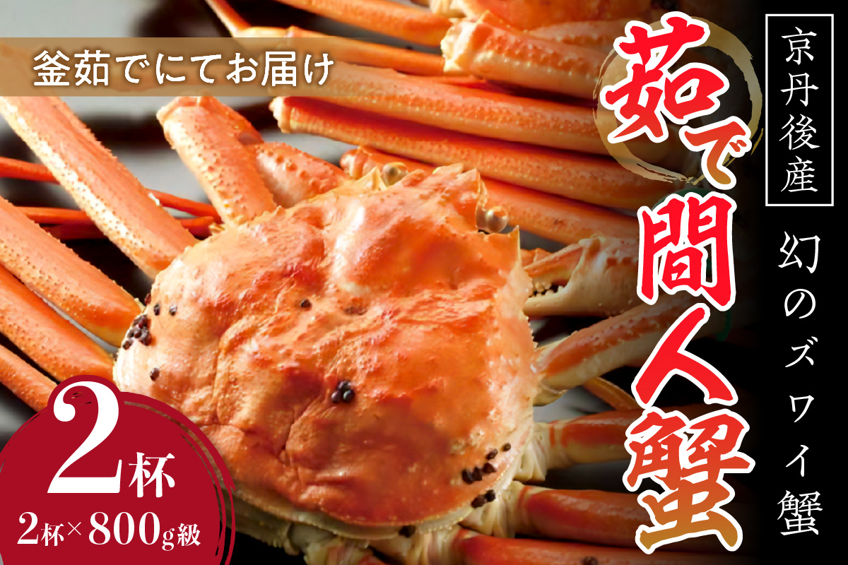 【幻のズワイ蟹】京丹後産 茹で間人蟹 鮮度抜群、釜茹でにてお届け！！ 800g級×2杯