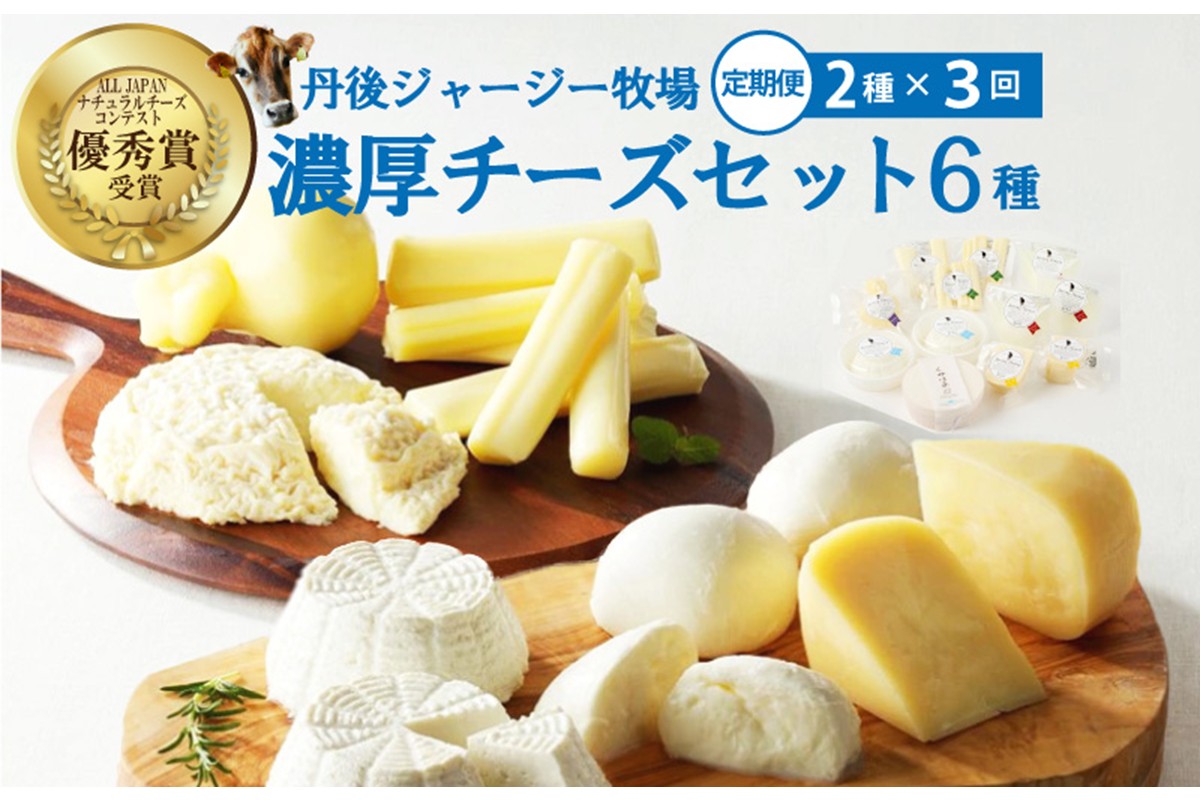 丹後ジャージー牧場の濃厚チーズセット6種（2種×3回定期便）フロマージュ・カチョカバロ・モッツァレラ・リコッタ・ストリング・ゴーダ ふるさと納税 チーズ ちーず セット 詰め合わせ お取り寄せ 生産者応援