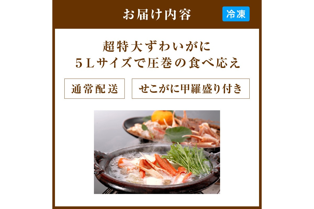 【かに鍋セット＆せこがに甲羅盛り付き】超特大ずわいがに ５Ｌサイズで圧巻の食べ応え／北畿水産 セット 夫婦セット 甲羅盛り付き ズワイガニ カニ 蟹 特大 鍋 鍋出汁 ふるさと納税 カニ鍋 ふるさと納税 カニスキ