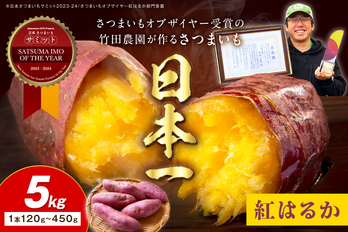 【先行予約】さつまいもオブザイヤー紅はるか部門全国1位 京都・ 丹後産　さつまいも 紅はるか　土付き（1本120〜450g程度）5kg　京都 丹後 ふるさと納税 さつまいも サツマイモ ふるさと納税 野菜 