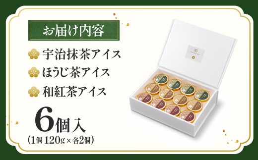 【京都きよ泉】宇治抹茶・ほうじ茶・和紅茶アイスセット(６個入り)〈アイスクリーム アイス 抹茶スイーツ スイーツ 宇治抹茶 抹茶 ほうじ茶 和紅茶 セット デザート 洋菓子 ギフト 詰合わせ〉  56210498