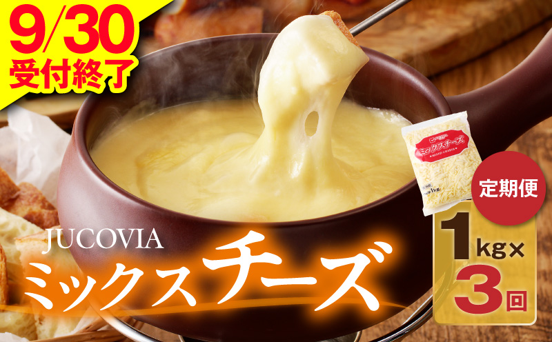 【9/30受付終了】JUCOVIA ミックスチーズ 定期便 1kg×全3回【小分け 普段使い 高評価 ちーず 乳製品 ムラカワチーズ 一人暮らし ファミリー ピザ トースト】