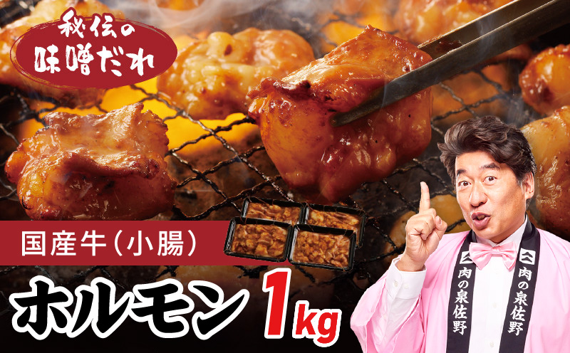 国産 牛肉 ホルモン 1kg 味噌だれ漬け 焼肉用 小分け 250g×4P【牛肉 焼肉用 焼くだけ 小分け BBQ やきにく 数量限定】