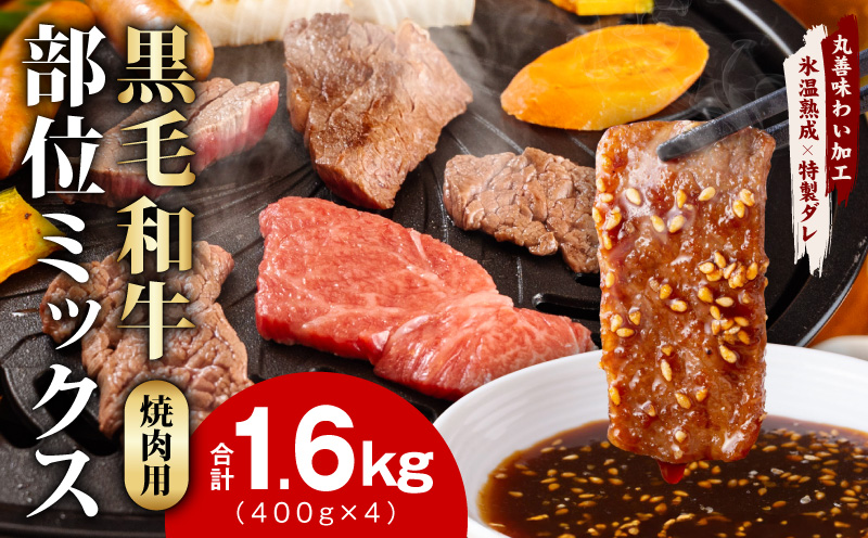 【スピード発送】黒毛和牛 部位ミックス 焼肉用 1.6kg【400g×4P 氷温熟成×特製ダレ 小分け 牛肉 黒毛和牛 簡単調理 訳あり】
