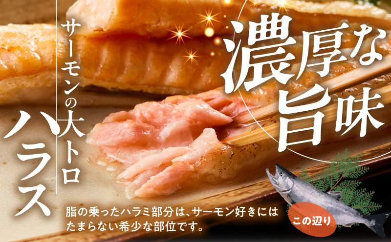 【訳あり】アトランティックサーモン ハラス 2kg 【500g×4P ノルウェー 大トロ 腹身 上質 冷凍】