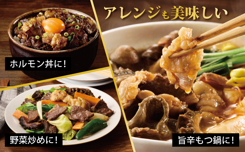 ホルモンミックス(シマチョウ・ハチノス・ココロ・フクゼ) タレ漬 合計1.2kg(300g×4パック) 小分け 時短 焼くだけ 簡単