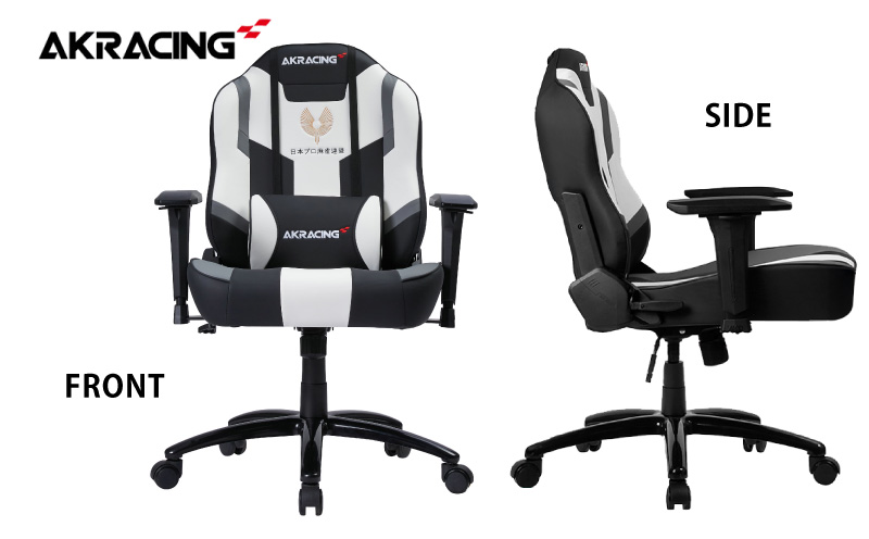 AKRacing MJ Grey 日本プロ麻雀連盟モデル エーケーレーシング ゲーミングチェア ローバックチェア（ランバーサポート付き）