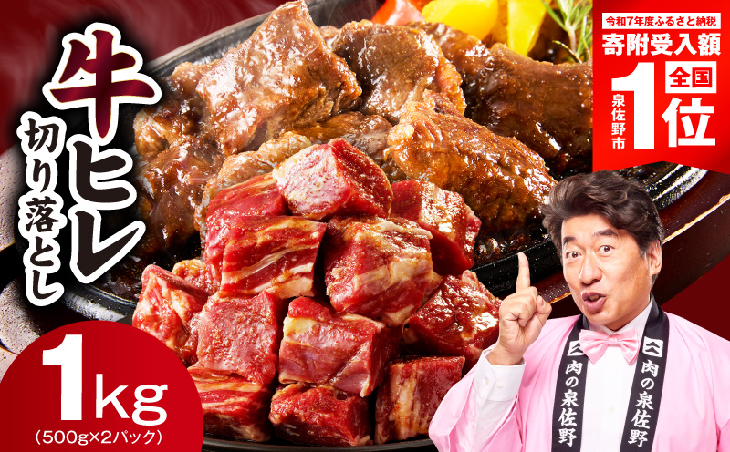 牛ヒレ肉 切り落とし 1kg【スピード発送 小分け 500g×2P 氷温熟成×特製ダレ 訳あり サイズ不揃い やわらか ステーキ ひと口サイズ カット済み】