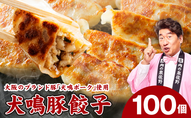 犬鳴豚餃子 100個  【国産 豚肉 ぶたにく 犬鳴ポーク 焼くだけ 人気 総菜 冷凍】