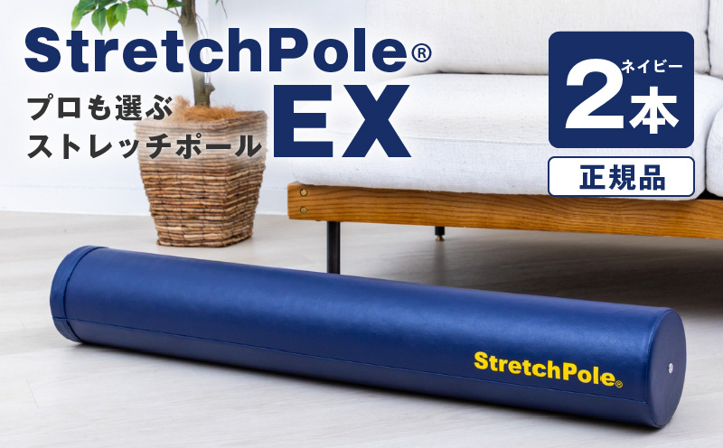 【LPN社製】ストレッチポールEX ネイビー 2本セット【正規品 セルフケア ストレッチ エクササイズ 腰痛 肩こり 体幹 コアトレ】