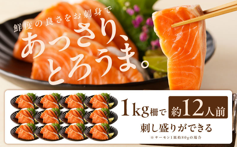 【高評価】サーモン 1kg ポーション【訳あり サイズ不揃い 刺身 海鮮丼 さーもん サラダ カルパッチョ 鮭 さけ シャケ しゃけ 人気 オススメ 小分け 冷凍】