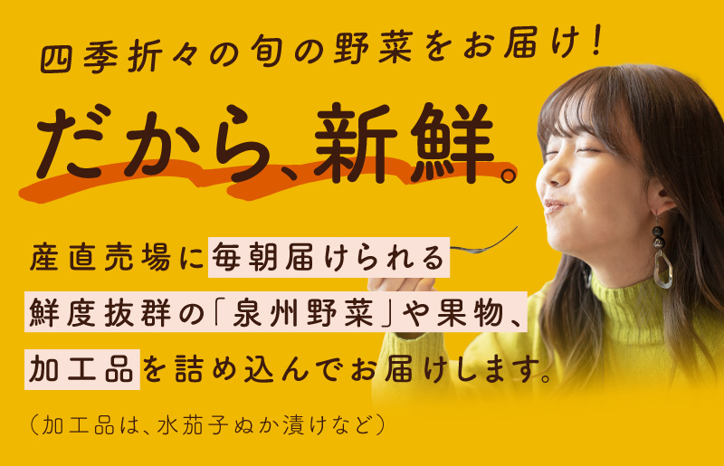 泉州野菜 定期便 15種類以上×全3回【毎月配送 国産 野菜 やさい 詰め合わせ セット 新鮮 旬 ええもん ていきびん】