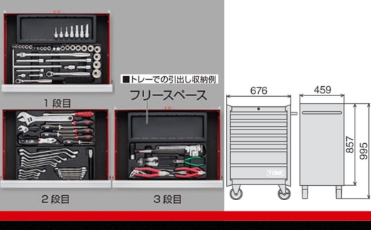 TONE トネ ツールキャビネットセット TCX911SV 工具 TONE トネ 15001-30025186｜工具 整備士 自動車 バイク DIY メンテナンス