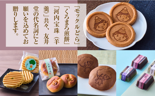 友井堂 和菓子詰め合わせAセット21個入 15015-40000877 ｜ 奥河内 和の恵み詰合せ どら焼き どらやき 煎餅 せんべい お煎餅 最中 もなか 羊羹 ようかん 水羊羹 水ようかん あんこ 母の日 父の日 誕生日 敬老の日 ギフト 贈答 お中元 お歳暮 退職 和菓子 スイーツ 餡子 お供え モックル 丹波大納言 黒豆 河内長野 大阪府