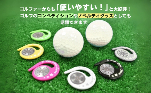 ハングマーカー【スマイリー柄　ピンク】 ゴルフマーカー ゴルフ ボールマーカー グリーンマーカー 父の日 母の日 ギフト プレゼント 実用的 ゴルフ好き 小物 コンペ 賞品 景品 祝い Present Gift