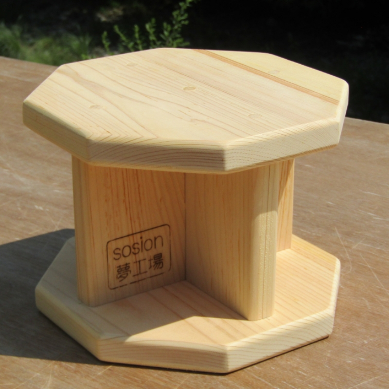 手作り吉野の桧製 正座用補助椅子 高さ15cm【007A-076】