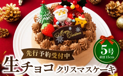 生チョコ クリスマス ケーキ 【2026年12月18日から23日発送予定】 5号 15cm 3～5人向け 先行予約 予約 チョコレート 生チョコクリーム 冷凍