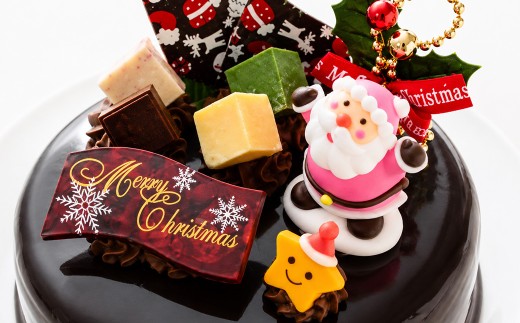 クリスマスケーキ ドリップクリスマスチョコケーキ 5号 ホール型 【2026年12月18日から23日発送予定】 15cm 3～5人向け 先行予約 予約 チョコレート 冷凍