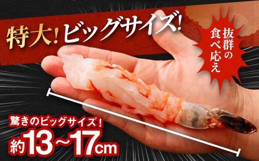 超特大 ブラックタイガー 殻なし 30匹 ビッグサイズ （約13cm～約17cm） 【入金確認後14営業日以内に発送】 えび エビ 海老 むきえび むきエビ 剥きえび 剥き海老 海老フライ エビフライ