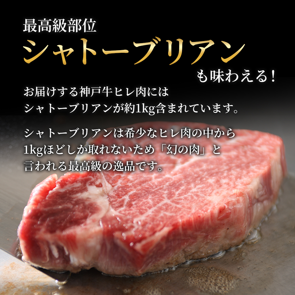 神戸牛 ヒレ肉 1本（約2.5kg） キャンプ BBQ アウトドア ホームパーティー ローストビーフ 神戸ビーフ お肉 牛肉