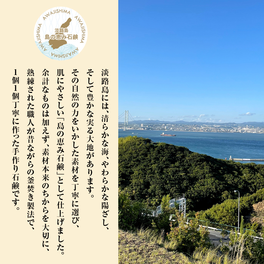 淡路　島の恵み石鹸　海石鹸　2個入り　泡立てネット付き