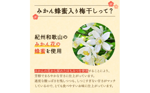 紀州みかん蜂蜜入り梅干（塩分約5％） 400g / はちみつ梅干し 和歌山 田辺市 紀州南高梅 南高梅 梅干し 梅干 梅 はちみつ 肉厚 お米 おにぎり 焼酎 梅酒 健康 みかん蜂蜜 甘い梅干し ご飯のお供 まろやか【mtz016-1】