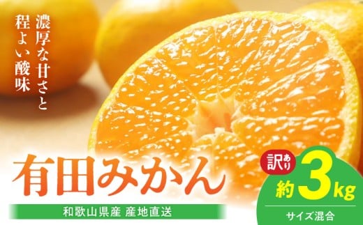 【2026年先行予約】【産地直送】和歌山県産 有田みかん 3kg サイズ混合 【訳あり】_BL6171