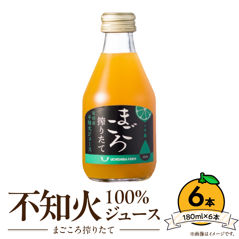 【まごころ搾りたて】不知火 100%ジュース 180ml × 6本_ZE6434