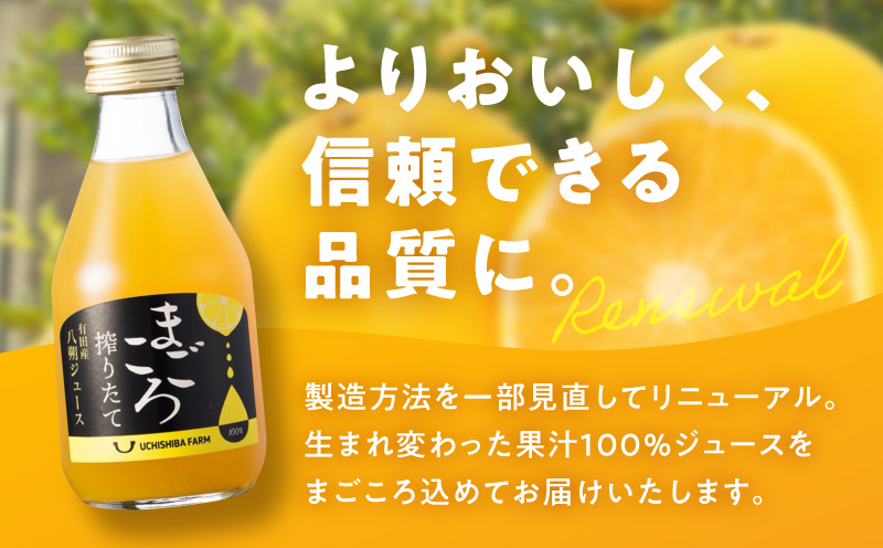【まごころ搾りたて】八朔 100%ジュース 180ml × 15本_ZE6455