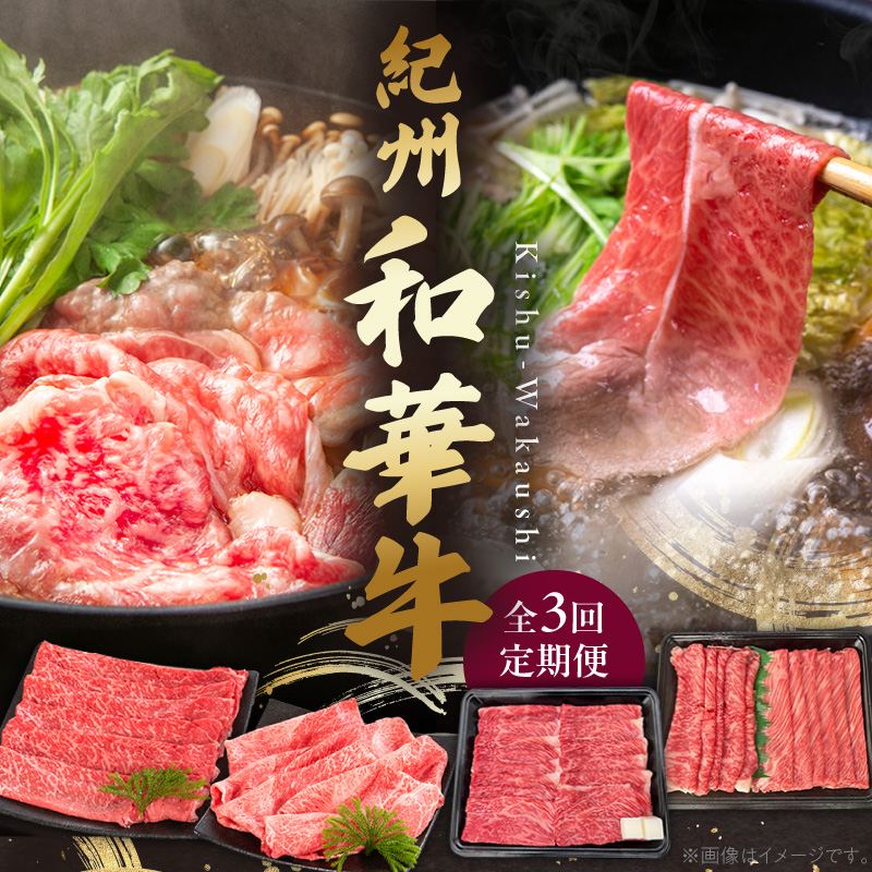 紀州和華牛の魅力を部位ごとに楽しむ贅沢定期便 全3回 _BN60-T01
