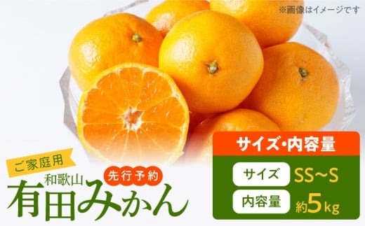 【2026年先行予約】ご家庭用　旨味凝縮 有田みかん 約5kg (SS、Sサイズ)【湯浅町】_AT6323