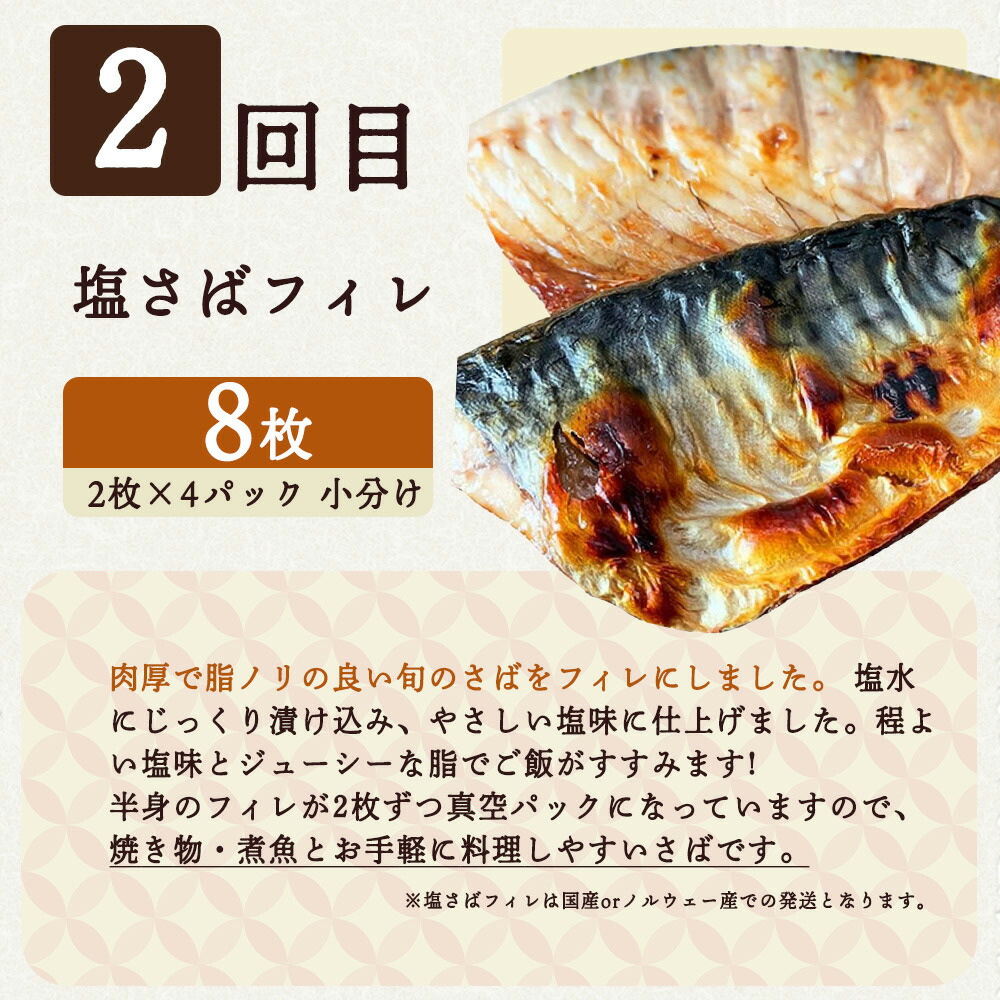 【定期便 全3回】魚鶴商店が選ぶ人気お魚G(銀鮭切身・サバフィレ・魚切身)_G60-T38