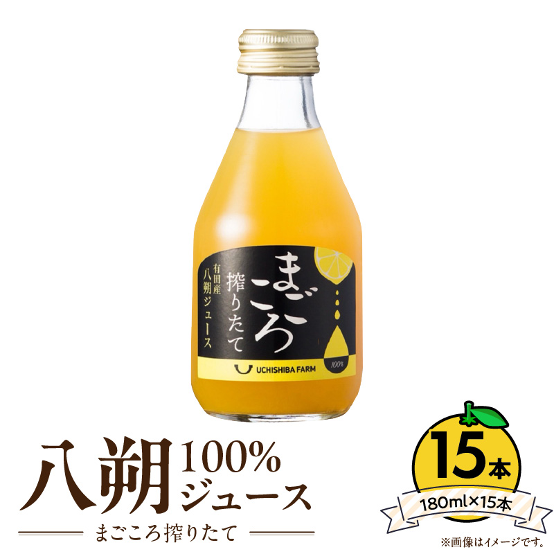 【まごころ搾りたて】八朔 100%ジュース 180ml × 15本_ZE6455