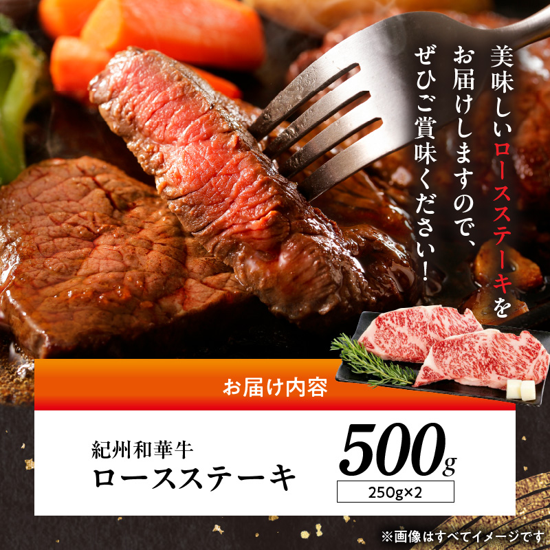 紀州和華牛　ロースステーキ 500g（約250gｘ2枚）_BN6102