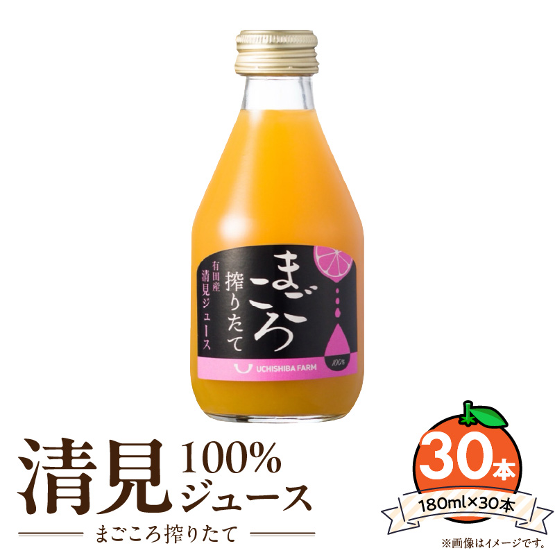 【まごころ搾りたて】清見 100%ジュース 180ml × 30本 _ZE6458