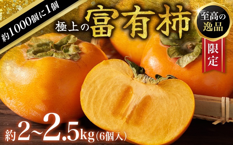 【先行予約】富有柿?2kg～2.5kg?6個入?至高の逸品?約1000個に１個！2026年10月末から11月末頃に順次発送予定（お届け日指定不可）/ 和歌山 柿 かき フルーツ 果物 くだもの 刀根 種無し【kgr013】
