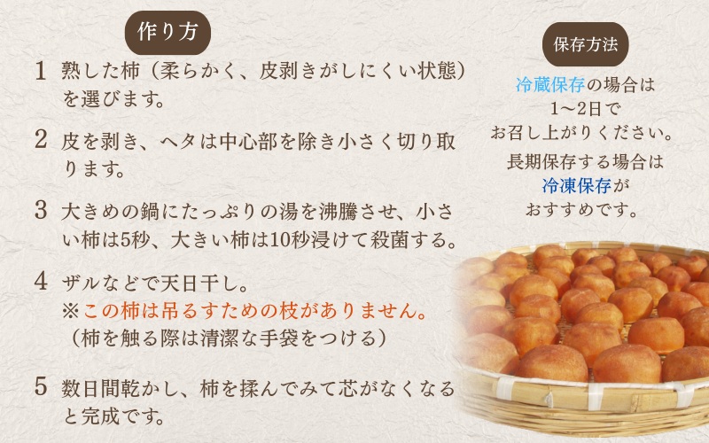 【お試し用】あんぽ柿用渋柿たねなし渋柿　約1.5～2kg（6～12玉）-AP【2026年10月下旬頃から随時発送(日付指定不可)】【art018B】