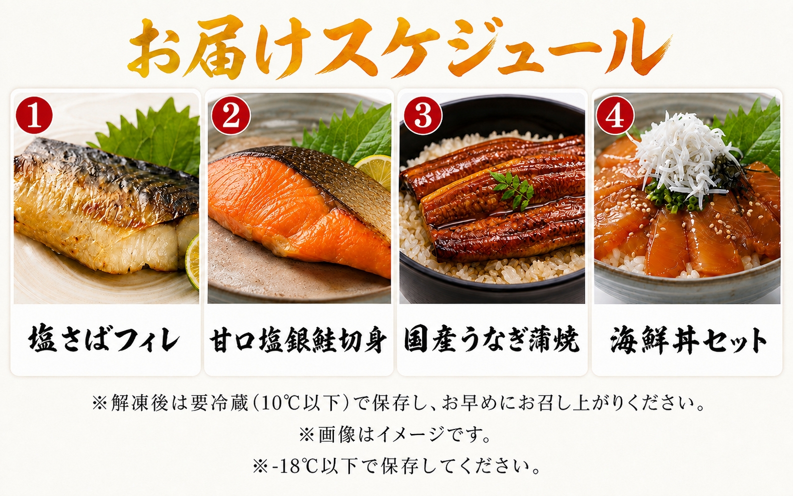 【全4回】魚鶴一押し！人気のお魚集合定期便（さば・銀鮭・うなぎ・海鮮丼）