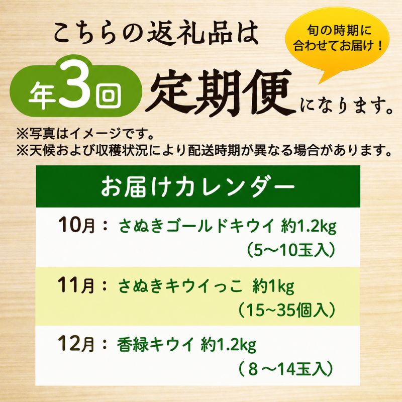 キウイ 定期便 3ヶ月 3回 キウイフルーツ 香川県産 讃岐 さぬき 約1.2kg 約1kg さぬきゴールドキウイ さぬきキウイっこ 香緑キウイ ゴールドキウイ 果物 フルーツ くだもの 10月発送 11月発送 12月発送 連続お届け 香川県 東かがわ市 46312734