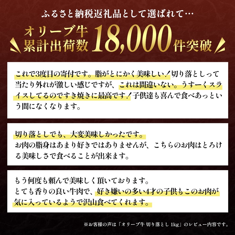 【3回定期便 連続お届け】「期間限定」香川県産黒毛和牛オリーブ牛「切り落とし900g(300g×3p)」牛肉 肉 お肉 和牛 香川 香川県 東かがわ市
