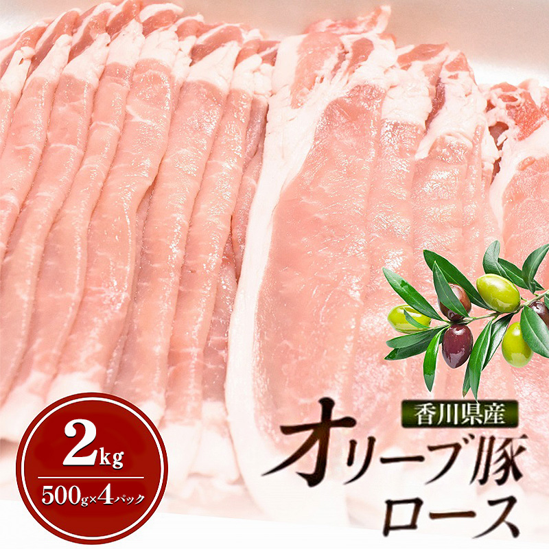 香川県産オリーブ豚ロース2kg(500g×4p) 豚肉 肉 お肉 香川 香川県 東かがわ市