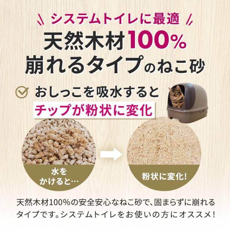崩れるタイプの猫砂 plleco.6（ペレエコ・シックス） 雑貨 日用品 ペット 素早く 吸収 安心 安全 天然木材 高品質 低価格 ねこちゃん ニオイ オシッコ 除菌 抗菌 消臭 防虫 リラックス 抗酸化 