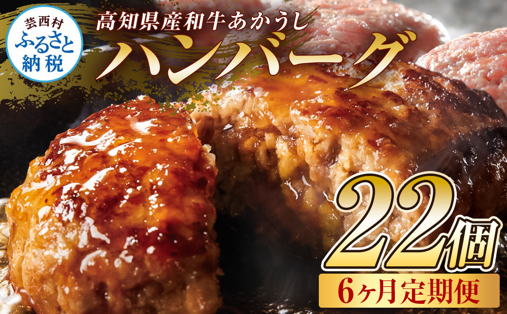 創業50年老舗レストランの幻の和牛あかうしハンバーグ120g×22ケ 6ヶ月定期便 土佐あかうし 美鮮豚 牛肉 高級 ハンバーグ 冷凍 美味しい 肉汁ハンバーグ 焼くだけ 小分け 個包装 高級 国産 定期便
