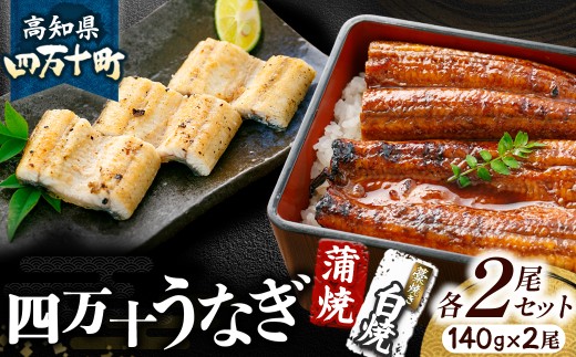 四万十うなぎ 藁焼き 白焼き 蒲焼きセット（140gx2尾） 国産 ／Esu-A107