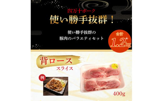 農林水産大臣賞獲得の「四万十ポーク」 平野協同畜産の「麦豚」スライスセット1.2kg（400g×3）／Ahc-A04