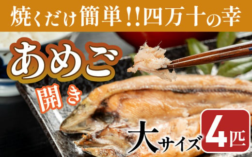 【予約受付】焼くだけ簡単！無投薬で四万十育ちのあめごの開き　大サイズ４匹 ／Eay-A03